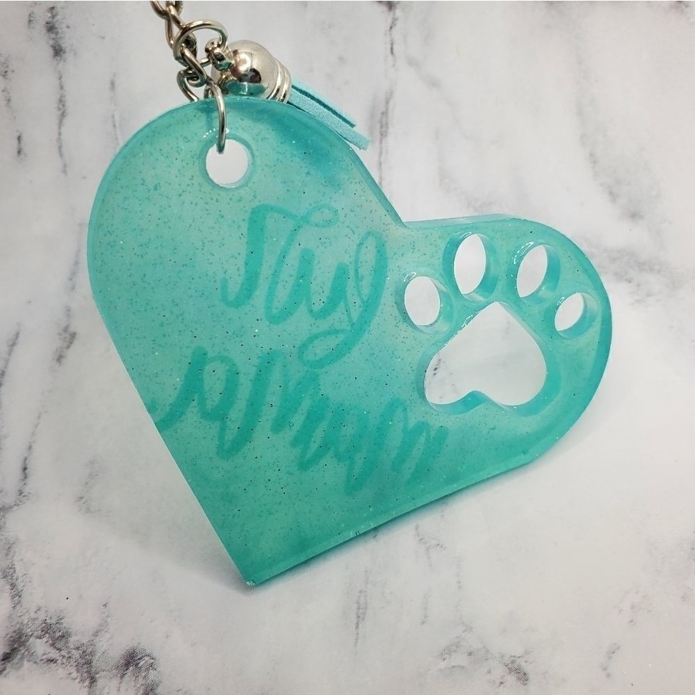 Handmade Fur Mama Resin Keychain - Picture 7 of 10